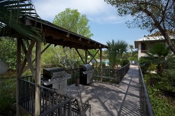 outdoor grills and patio area